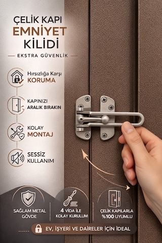 Çelik Kapı Emniyet Kilidi Emniyet Kelepçesi Güvenlik Kilidi Metal Kapı Güvenlik Aparatı
