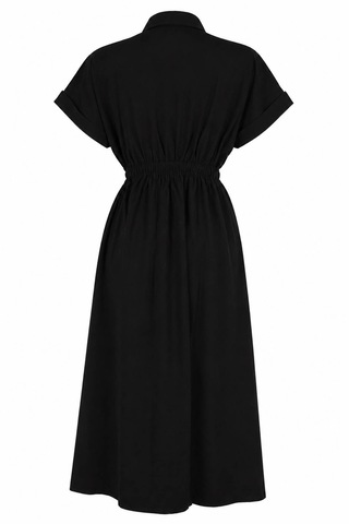 Double E-019 Siyah Kadın Elbise 27kd52000108