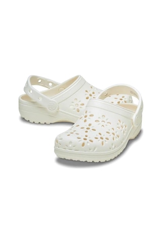 Crocs Classic Floral Cut Out Clog T Çocuk Sandalet 210944-0wv Bej