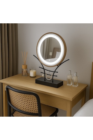 40x40 Cm Led Işıklı Makyaj Aynası Touch Sensörlü, Dimmer Özellikli Beyaz Işık 6500k Beyaz