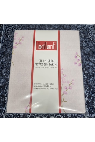 Brillant Nevresim Takımı Pembe Çiçek Açık Pembe