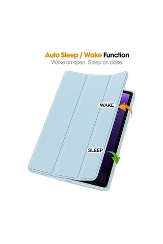 Dancemonkey Samsung Tab S9 Fe Kalem Yuvası Kılıfı - Buz Mavisi, Güçlü Ve Şık Koruma