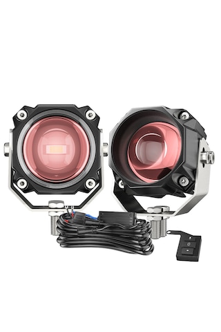 Motosiklet Çakarlı Bluetooth Kumandalı Led 5 Modlu Sis Farı Kiti