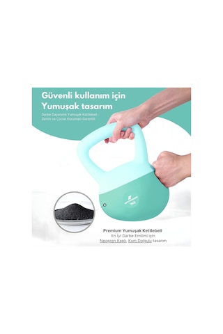 Soft Kettlebell 10 Kg Evde Spor Aleti Crossfit & Fitness Ağırlık Kaymaz Kaplama