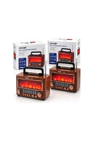 Şömineli Retro Radyo Bluetooth Hoparlör - Am/fm/sw Usb/type-c Şarjlı