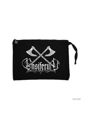 Ensiferum Siyah Clutch Astarlı Cüzdan / El Çantası