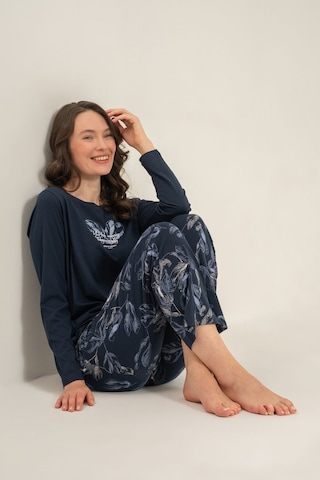 Pierre Cardin Kadın You Look Amazing Today Lacivert Uzun Kol Pijama Takım Pc9257-s-v1 Pc9257-s-v1