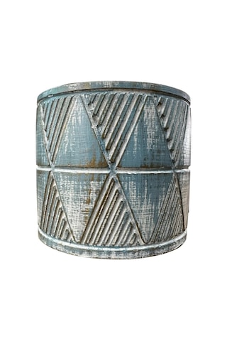 Bitki Tasarımı Ev Dekorasyon Mavi Eskitme Piramit Beton Saksı Çiçeklik Saksılık