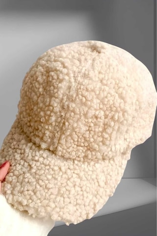 Uniquetrenders Kadın Peluş Teddy Kep Şapka Bej