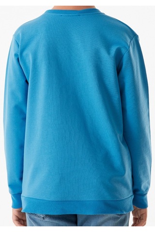 Erkek Çocuk La Yazı Desenli Mavi Renk Sweatshirt Mavi