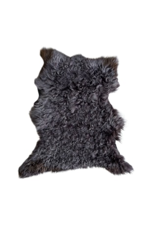 Gerçek Uzun Tüylü Koyun Postu Mürdüm 60 X 40 Cm