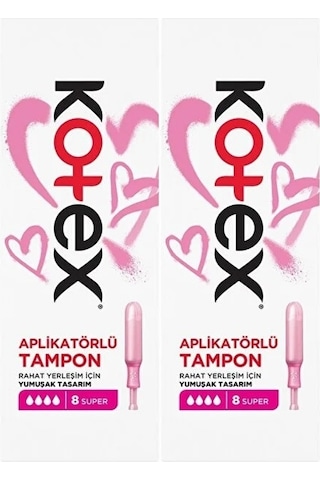 Kotex Aplikatörlü Tampon Süper 16 Lı Set 2pk 8