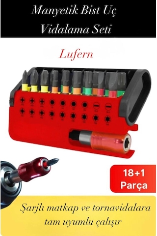Özel Üretim Manyetik Bits Uç Vidalama Çelik Tornavida Seti Kutulu 18+1 Parça 1/4 Hex Uyumlu Teknik