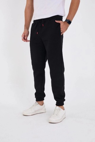 Freedom Store Erkek Kışlık Üç İplik Lastikli Eşofman Pantolon - Siyah