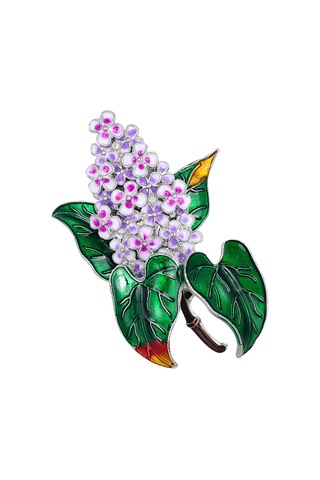 Mor Floral Broş Pimleri Yeşil Yaprak Noel Ve Yeni Yıl Hediyesi İçin Mor Çiçek Broşları