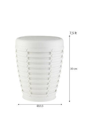 Primanova Palm Çöp Kovası Beyaz 5 Litre