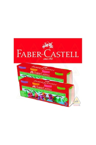 2 Adet - Faber Castell 4 Renk Oyun Hamuru Su Bazlı 2x440gr