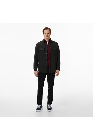 Nautica Erkek Siyah Classic Fit Gömlek Düz W57412t Gri