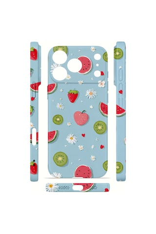 Apple iPhone Uyumlu 17 Pro Max Vorian İnce Kamera Korumalı Mika Kılıf Fruit Confetti Sky Fruit Confetti Sky Mika