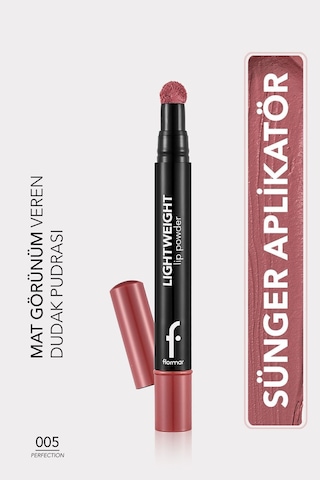 Flormar Lightweight Lip Powder Sünger Uçlu Likit Kalem Ruj 005 Perfection