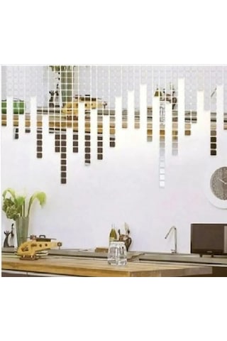 Dekor Konsept Ürünü Pleksi Ayna Mozaik Kare 100'lü Her Biri 3x3