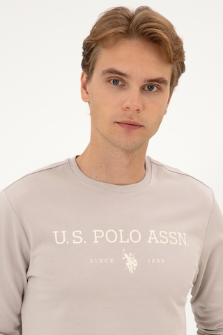 U.S. Polo Assn. Erkek Regular Fit Bisiklet Yaka Taş İnce Basic Sweatshirt 50313743-VR049
