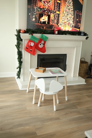 White Mickey Fare 1 Masa + 1 Sandalye (Çocuklar için Yaz-Sil Montessori Aktivite ve Etkinlik Masa Sandalye Takımı)