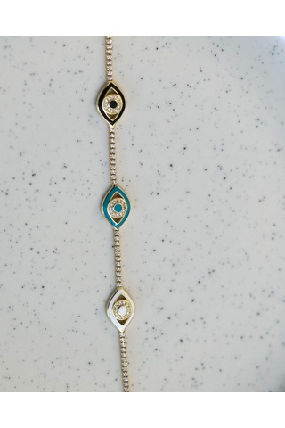 Birtekbana Renkli Mineli Göz Bileklik