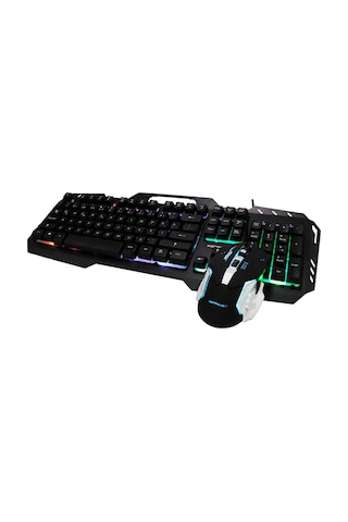 Konfulon W200 RGB Işıklı Türkçe Q Gaming Kablolu Klavye Mouse Set