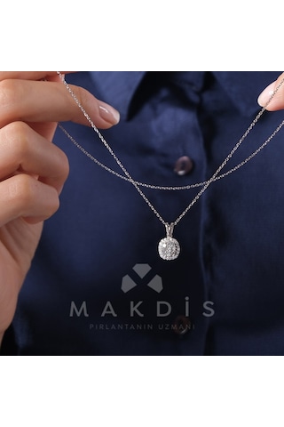 0.40 Karat Tasarım Pırlanta Kolye - Hrd Sertifikalı