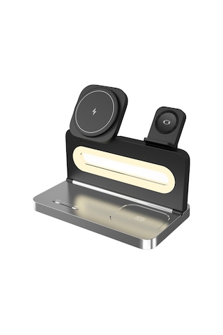 S-link Sw-cwf120 Siyah Telefon Kulaklık Akıllı Saat 15w 3 İn 1 Magsafe Kablosuz Şarj Cihazı Siyah