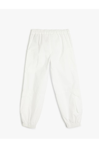 Koton Rahat Kesim Cep Detaylı Pamuklu Basic Jogger Pantolon Beyaz 5skg40028ad Beyaz
