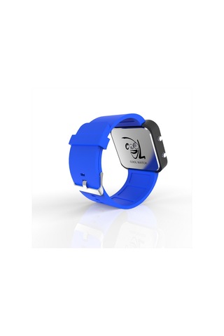 Cool Watch Saat - Siyah Led Kasa - Mavi Kayış Unisex Pembe