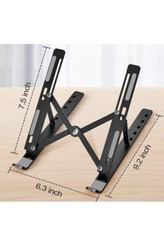 7 Kademeli Ayarlı Katlanabilir Laptop Tablet Standı Çok Amaçlı Siyah