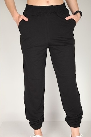 Kadın Siyah Yüksek Bel Jogger Eşofman Altın