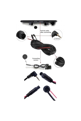 NYF Geri Görüş Kamera Kablosu (MB-400 ve MB-600 Wevolt Uyumlu) 10 M 5 Pin+2.5 MM