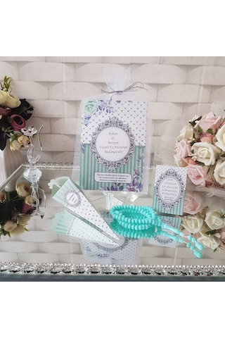 Kalpli Yeşil Yasin-I Şerif + Tül Kese + Tesbih + Magnet + Loku