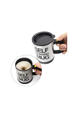 Kişiye Özel Kendini Karıştıran Mikser Kupa Termos Bardak Siyah -