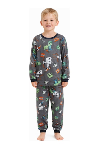 Mini Stella Kids Minecraft Desenli Erkek Çocuk Pijama Takımı Renkli