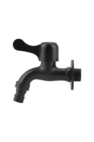 Dış Mekan Musluğu 304 Paslanmaz Çelik Siyah Duvara Monte Musluk Bahçe Su Musluğu Banyo İçin 1