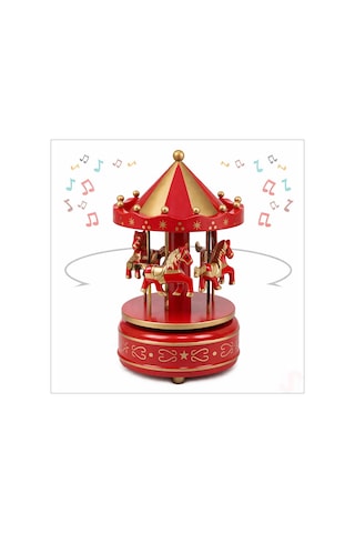 Atlı Karınca Müzik Kutusu, 17cm X 10cm - Kırmızı
