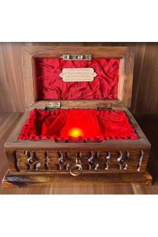 Anneler Günü Hediyesi Ceviz Ağacından Özel Takı Sandığı Işıklı Kalpli Ve Kişiye Özel İsimli