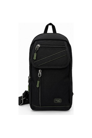 Sanmorris Seventeen Unisex Büyük Boy Hafif Ve Dayanıklı Çapraz Askılı Body Bag Siyah-haki