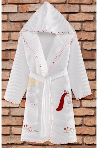 Zeynep Tekstil Sweet Pike Nakışlı Kız Çocuk Bornozu Beyaz