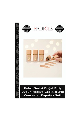 Delux Serisi Doğal Bitiş Uygun Hediye Göz Altı 3'lü Concealer Kapatıcı Seti Çok Renkli