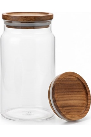 750 Ml Akasya Kapak Kavanoz Şeffaf