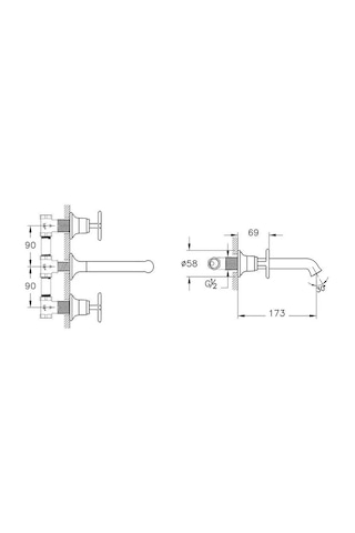 Artema Origin Classic Ank.lav.bat.s.üstü 3d Mat Siyah A4289036 Ankatre Lavabo Bataryası Sıva Üstü Beyaz