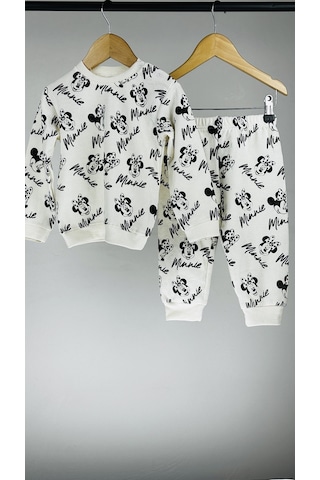 Kız Bebek 2 Li Günlük Pamuklu Takım Alt Üst Günlük Şık Set 6 24 A Beyaz