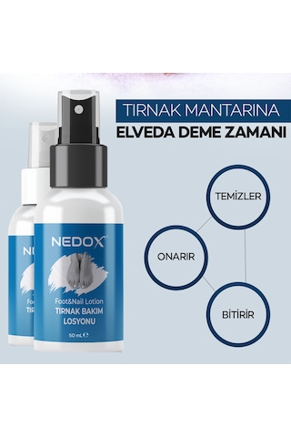 Nedox El Ayak ve Tırnak Mantarları için Pratik Bakım Sprey ve Losyon Seti 2 x 50 ML