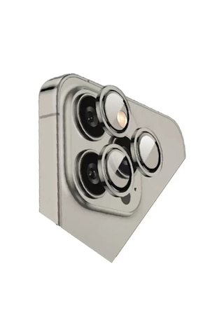 Mey İthalat iPhone Uyumlu 15 Pro Max Bilvis Titan Kamera Lens - Titan Gri Renkli